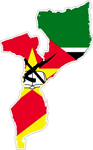 Akachafactory Autocollant Sticker adhesif Voiture Vinyle Drapeau Carte Mozambique