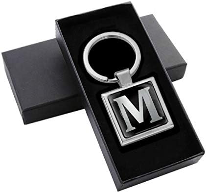 Biomar Labs 3D Metal A-Z Alphabet Personalized Name Initials Keyring Key Ring Chain Stainless Steel Gift Box Men Women Keychain Bag Accessories Jewelry Handbag Silver Letter M KK 117 Z image 5