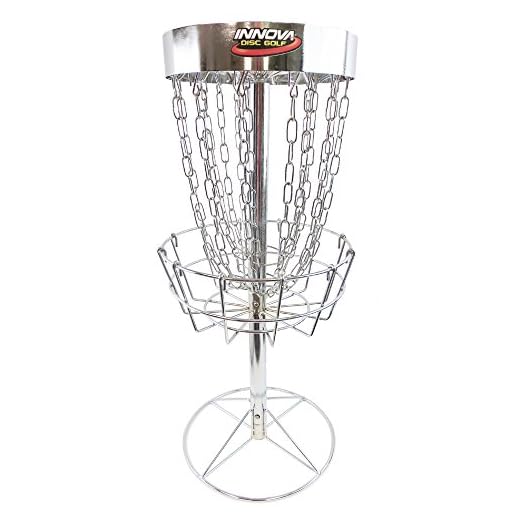 INNOVA Hammer Finish Discatcher Mini Disc Golf Basket - Silver