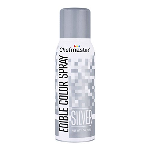 Chefmaster Edible Spray Cake Decorating Color 1.5oz Can - Metallic Silver