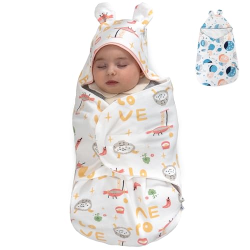 JoyCrafted-FBL Sleep Sack 3-6 Months - 3 Way Adjustable Swaddles for Newborns, Love to Dream Swaddle, Baby Sleep Sack for New Moms - 100% Cotton Lining, 100% Polyester Fabric