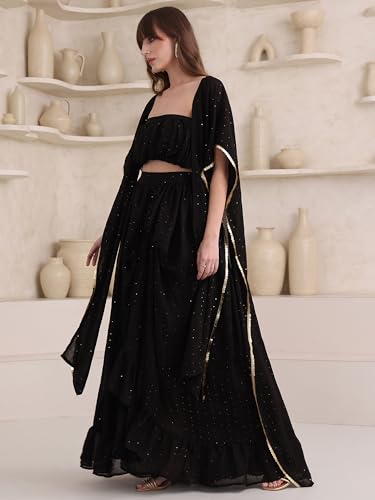Image of PURVAJA Women's Maxi Fit & Flare Viscose Ethnic Co-Ords