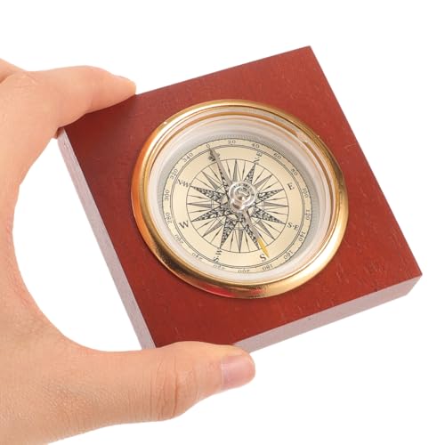 Brújula china vintage portátil de madera para camping miniatura 4