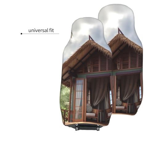 Housses de siège de voiture en bois bungalow romantique pour berline - 4