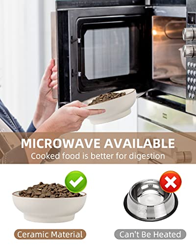 Ymasins Ceramic Cat Food Bowls 4 Packs Cat Dishes For Food Non Slip Wide Shallow Cat Feeding Water And Food Bowl Set To Stress Relief Of Whisker Fatigue For Cats Kitten S #TOP4