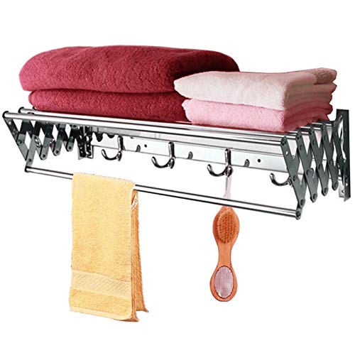 Étendoir à linge pliant pour balcon et petite salle de bain avec cintre mural rétractable