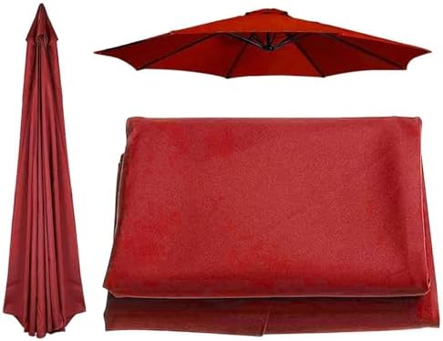 Patio Umbrella Replacement Canopy, 6/8 Ribs, UV50+ Waterproof Fabric, 200cm/270cm/300cm Cover for Garden/Beach, Off-White, Durable Canopy for Sun Protection