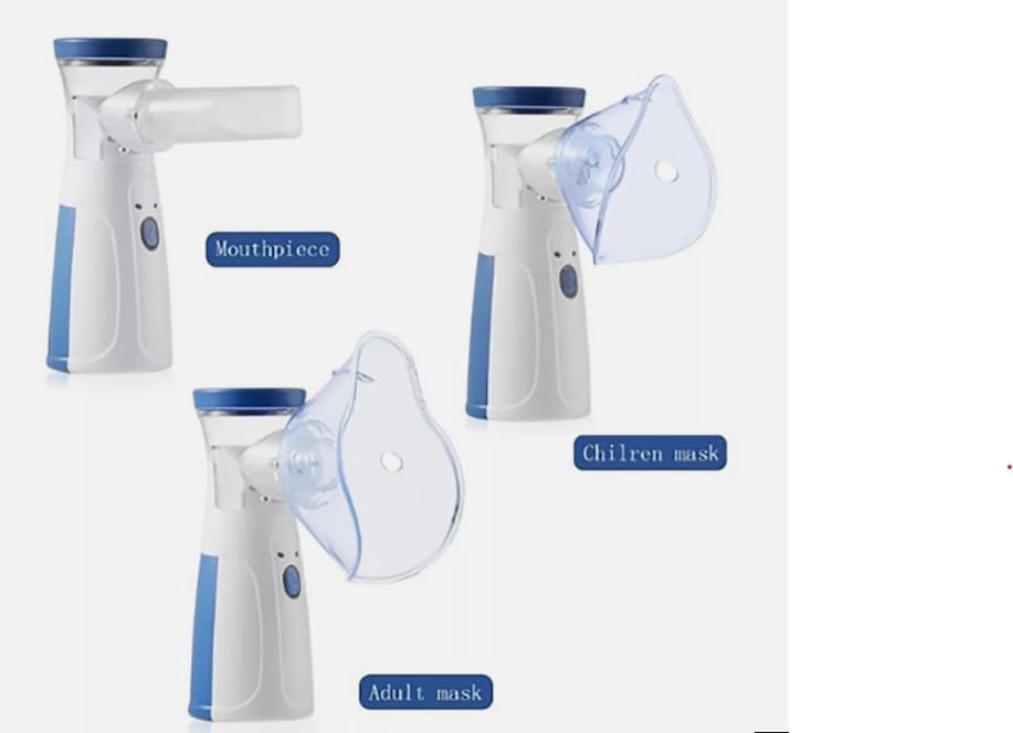 Nebulizzatore Portatile Silenzioso, Inalatore con Maschere per Adulti e Bambini, USB Ricaricabile