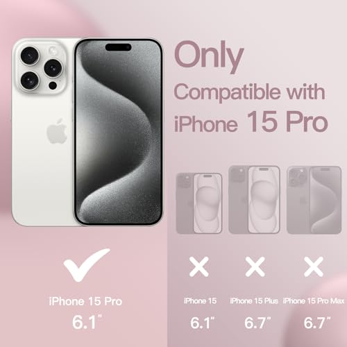 Image of JETech Silicone Case for iPhone 15 Pro, Light Pink | Silky Soft Touch, Shockproof Cover, Scratch Resistant, Microfiber Lining
