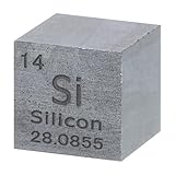QUARKZMAN Silizium Würfel 0.5 Zoll Hochdichtemetall Element Würfel Metall Dichte Würfel Für Chemische Elementsammlung Wissenschaftliche Experimente Und Bildungsanwendungen Silber