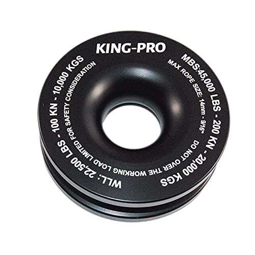 Image of KING-PRO Recovery Ring 7 /16 inchx20 inch Soft Shackle 35,000lbs Breaking Strength with Snatch Ring 45,000lbs for Full-Size Truck Large SUVs Offroad Vehicels 1-Pack (Red-Black)