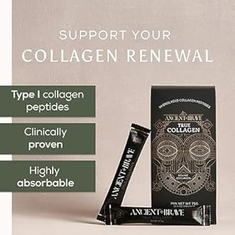 Ancient + Brave True Collagen Sachets 15 x 5 Grams - Grass-Fed Bovine Collagen Powder - 100% Hydrolyzed Collagen Peptides - High Protein - Beauty - Collagen Powder for Women - Halal & Kosher Certified