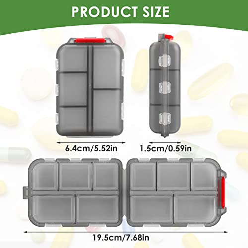 Wllhyf 2Pcs Travel Pill Organizer Small Daily Pill Case Pill Moisture Proof Container Holder 10 Compartments Medicine Box Vitamin Container For Different Medicines (Black+Coffee) #TOP1