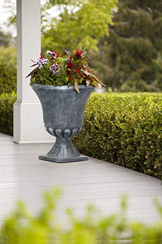 Southern Patio 16" Diameter And 21" Tall Winston Urn, Weathered Black #TOP7