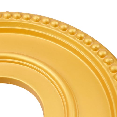 Image of 2 Pieces PU Ceiling Medallion,Ceiling Cover Plate Round Home Lighting Ceiling Medallion Decorative Ring for Light Fixtures Ceiling Fans Chandeliers,Gold