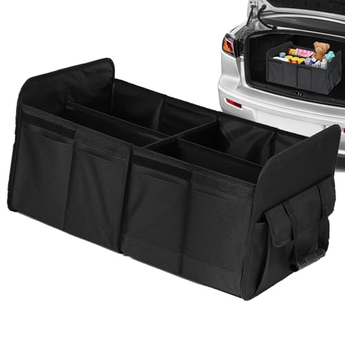 Organiseur de coffre pliable grande capacité avec compartiments pour rangement outils et courses