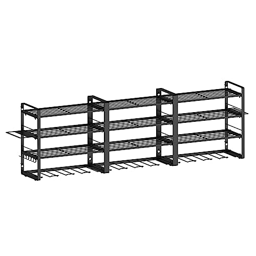 AcornFort W-17 4 Etagen Metall Heavy Duty Garage Werkzeug Werkstatt Schuppen Rack Organizer mit 4 zusätzlichen zusätzlichen Bohrhaltern (4 Etagen, 120 cm)