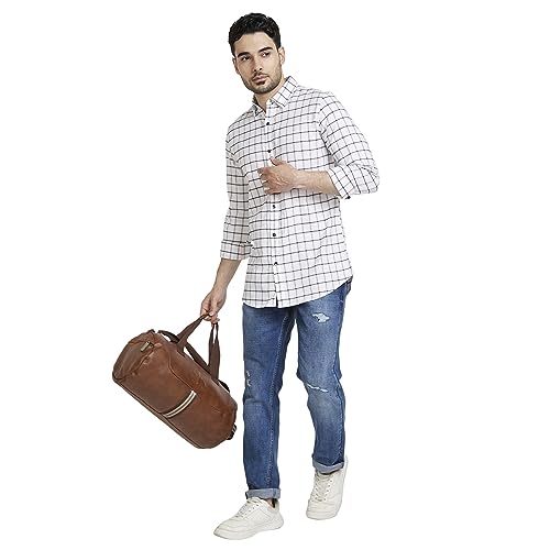 Image of Spykar Men's Regular Fit N /A Full Sleeve Checked Casual Shirts
