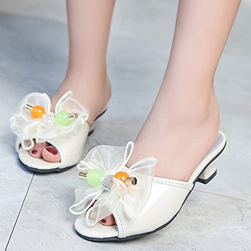 Snow Leopard Slippers for Girls Toddler Little Kid Girls Flower Crystal Pump Sandals Love Kids Home Slippers2