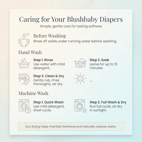 Image of Blushbaby Premium Reusable Cloth Diapers for Babies | 3 Months-3 Years | 2 Washable Diapers with 2 Absorbent Insert Pads | Adjustable, Leakage Proof cloth diapers for babies | Freesize Diaper 5-18kg