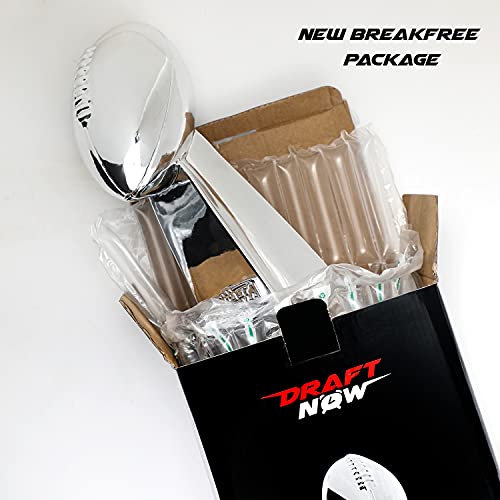 Image of DRAFT NOW Fantasy Football Trophy - 14 INCHES Large - Chrome Replica Trophy Made for Fantasy Football Champions