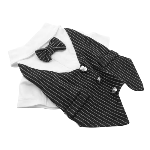 Disfraz para Perros Traje Caballero Negro Rayas Talla L