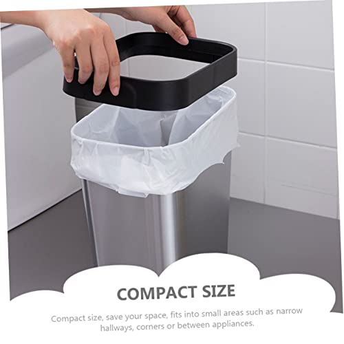 Tacho de basura rectangular de acero inoxidable negro miniatura 3