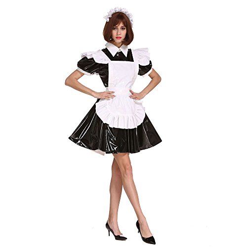 GOceBaby Women Sissy Maid Lockable Black Dress Crossdressing Plus Size Costume