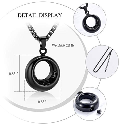 XSMZB Circle of Life Urn Necklace for Ashes Stainless Steel Eternity Keepsake Memorial Cremation Jewelry for Ashes Pendant Locket2
