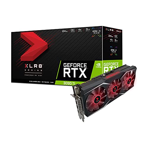 PNY GeForce RTX 3090 Ti 24GB GDDR6X XLR8 Gaming Epic-X RGB Uprising Triple Fan Grafikkarte Overclocked Edition, Black