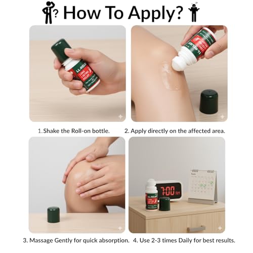 LL-RELIEF Roll On for long lasting relief from back Pain Instant pain relief | Ideal for joint, muscle, knee pain |Arthritis |Sprain | Strain | 100% natural | Pack of 2 x 50ml