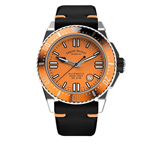 Armand Nicolet - Reloj de hombre automático JSS naranja de buceo impermeable 300 m A480HOA-OR-P0480NO8