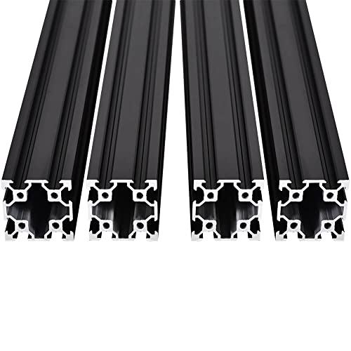 4PCS V Slot 4040 Aluminum Extrusion Profile 19.7 European Standard Anodized Linear Rail for 3D Printer Parts and CNC DIY 500mm Black(19.7inch)