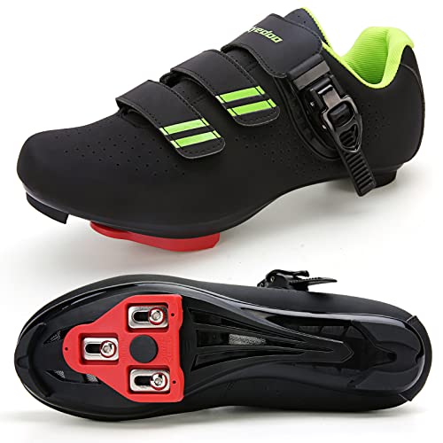 Image of Mens Womens Cycling Shoes Compatible with Pelaton Bike Shoes Road Bike Shoes Riding Bicycle Pre-Installed with Delta Cleats Clip Indoor Outdoor Pedal