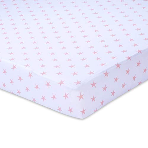 Ely's & Co. Crib Sheet - Toddler Bed Sheet 100% Jersey Cotton 2 Pack For Baby Girl-Dusty Rose And Mauve Pink Stars… #TOP4