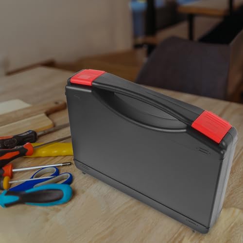 Angoily Reusable Plastic Carrying Case Small Hard Case Tool Carry Box Portable Tool Storage Waterproof Camera Protective File Organiser Boxes Black - Image 2