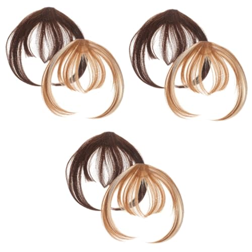 NOLITOY 6 Peças Franja De Peruca Grampos De Cabelo Peruca Com Franja Cabelo Humano Grampo De Cabelo