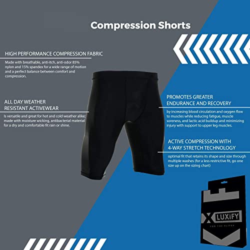 Image of HYPing Compression Shorts for Men Gym Sports Best Tights Skins Short Half for Running, Swimming, Yoga, Cricket, Football, Athlete Wear Nylon, Black