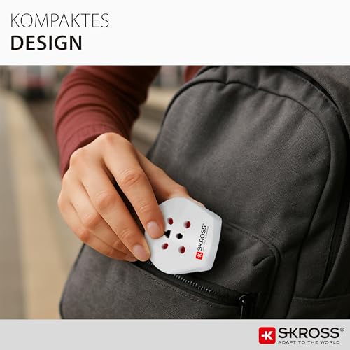 SKROSS Reiseadapter India-Israel-Denmark to Europe white