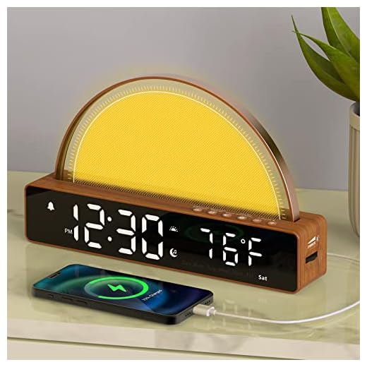 Sunrise Alarm Clock, Wake Up Light Dawn Simulator, Bedside Lamp Color Night Light with USB Charger, Sleep Aid, Loud Sunlight Alarm Clock for Heavy Sleepers Adults, Gift for Kids Teens Boys Girls