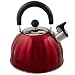 Mr. Coffee 91414.02 Twining 2.1 Quart Pumpkin Shaped Stainless Steel Whistling Tea Kettle, Metallic Red