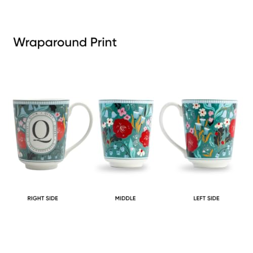 Image of Shay Alphabet Mug 300ml, Letter Q Printed Coffee Mug for Girls, Boys, Friends | Ceramic Mug |Glossy Finish | Ceramic Coffee Cup | Porcelain | Microwave Safe (Alphabet Mug - Q)