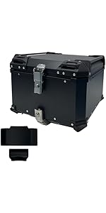 バイク リアボックス 46L ダブルロック 四隅樹脂製 アルミ合金 防水仕様 Amazon | 【46L 大容量】バイク リアボックス トップケース パニア