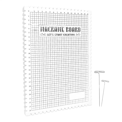 Juego de tablero de macramé y pines | Accesorios de macramé | Macrame and Knotting Creations Macramé Creations - Tabla de macramé con agujas en T para proyecto de pulsera