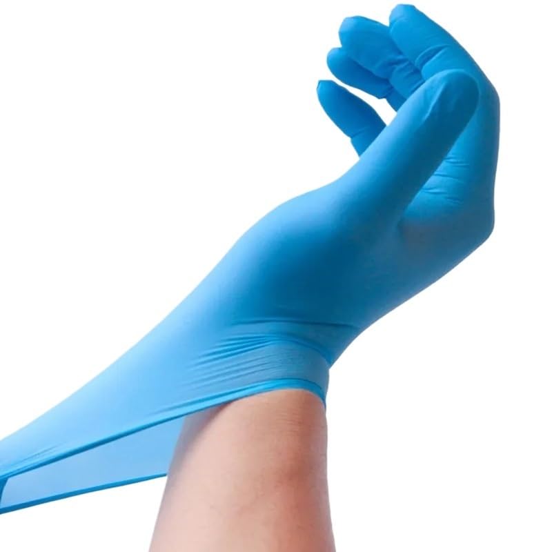 20/50/100 pezzi Guanti monouso in nitrile blu for la pulizia domestica for cucina, for lavare i piatti, impermeabili, senza lattice, in polvere(Blue 50PCS,XL)