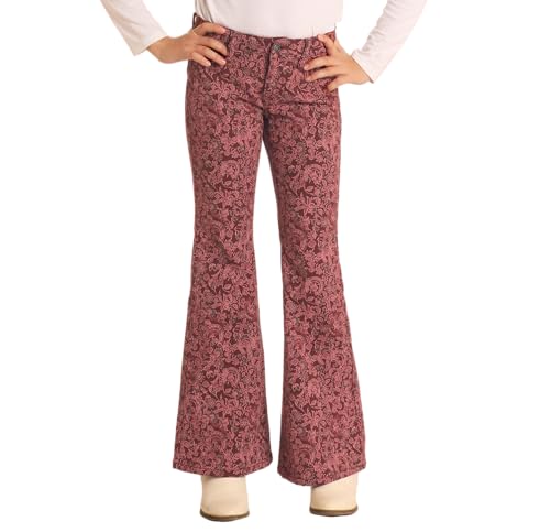 Rock & Roll Denim Girls' Horseshoe Print Flare Jeans