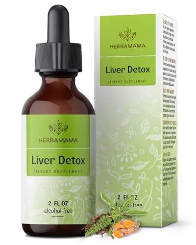HERBAMAMA Liver Support Tincture - Vegan Liver Detox Liquid Drops with Milk Thistle, Dandelion Root & Chanca Piedra - Non-GMO, Alcohol & Sugar-Free Liquid Cleanse Supplement, 42-Day Supply -  HERBAMAMA LLC, LIVER-TI-1226