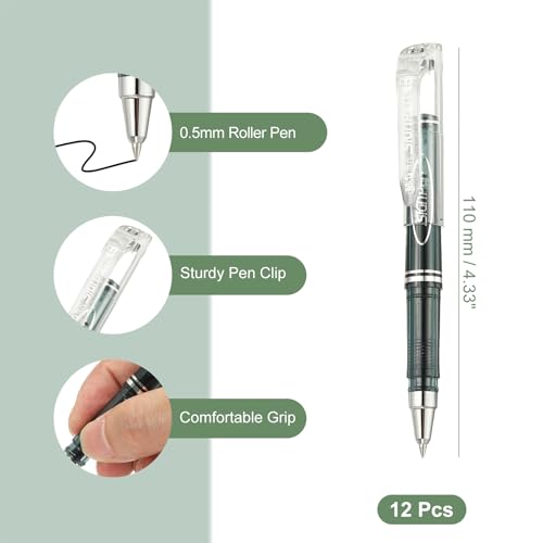 PATIKIL 0.5mm Rollerball 12PCS Tinta Negra miniatura 2