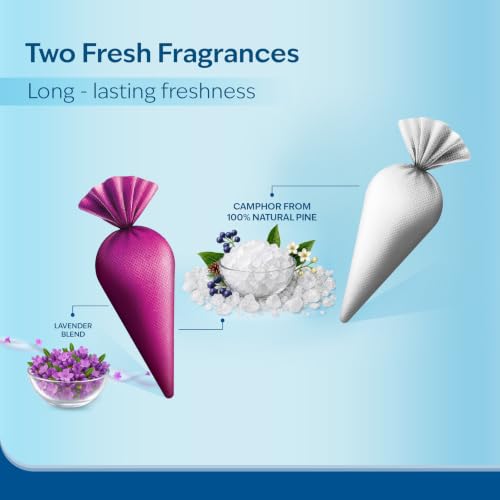 Image of CamPure Camphor Cone (1 Bhimseni & 1 Lavender) Pack Of 2-100% Organic | Air Freshener For Car, Wardrobe, Office Cabin's, Drawers, Travel Bag & Bathroom