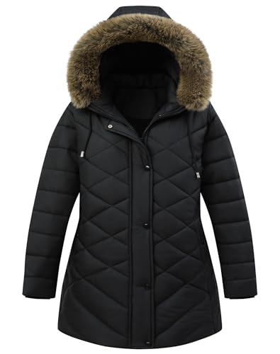 Pefflarge Women’s Plus Size Down Parka Puffer Coat | Detachable Hood, Waterproof, Windproof, Warm for Winter